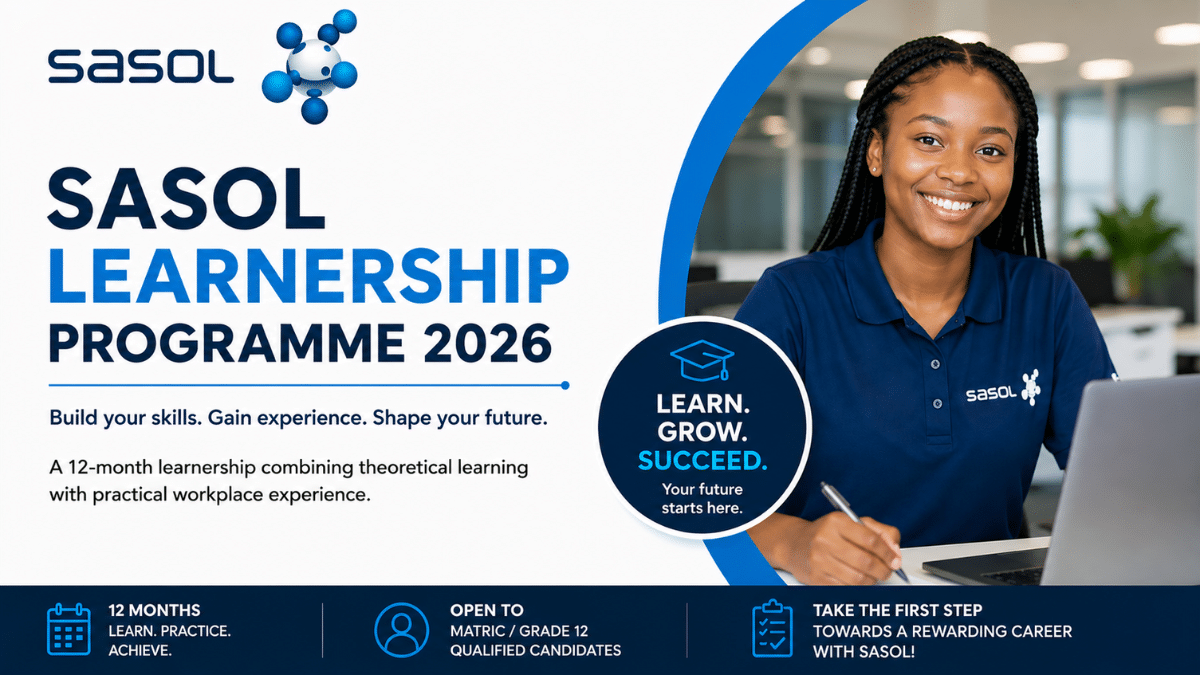Sasol Learner: Administration 12-month learnership programme in South Africa.